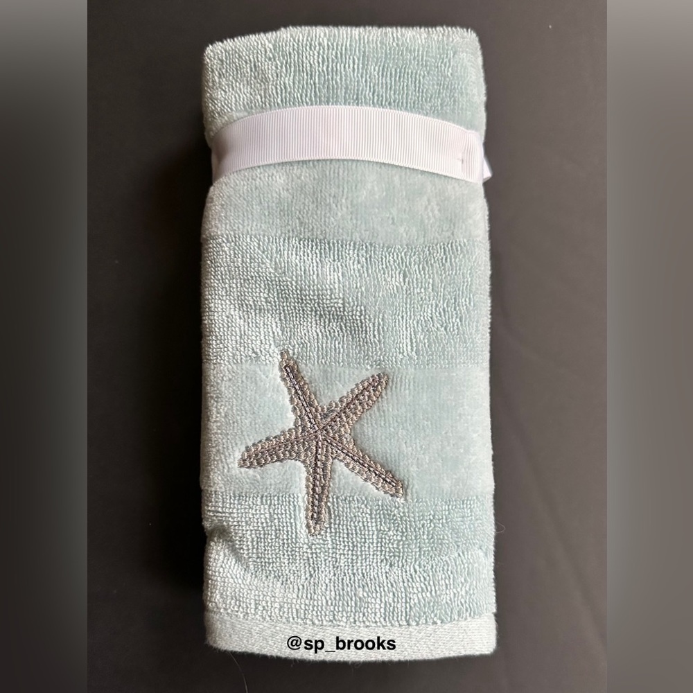 🎁Coastal Collection Starhilo Bath Towel Set - 6 Pieces - Ocean Blue - Picture 6 of 6